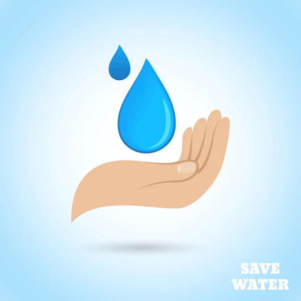 Hands water protect poster — Stock Vector