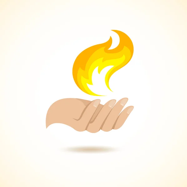 Hands hold fire — Stock Vector