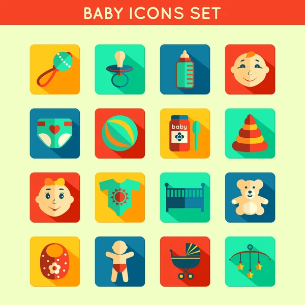 Baby Child Icons Set — Stock Vector