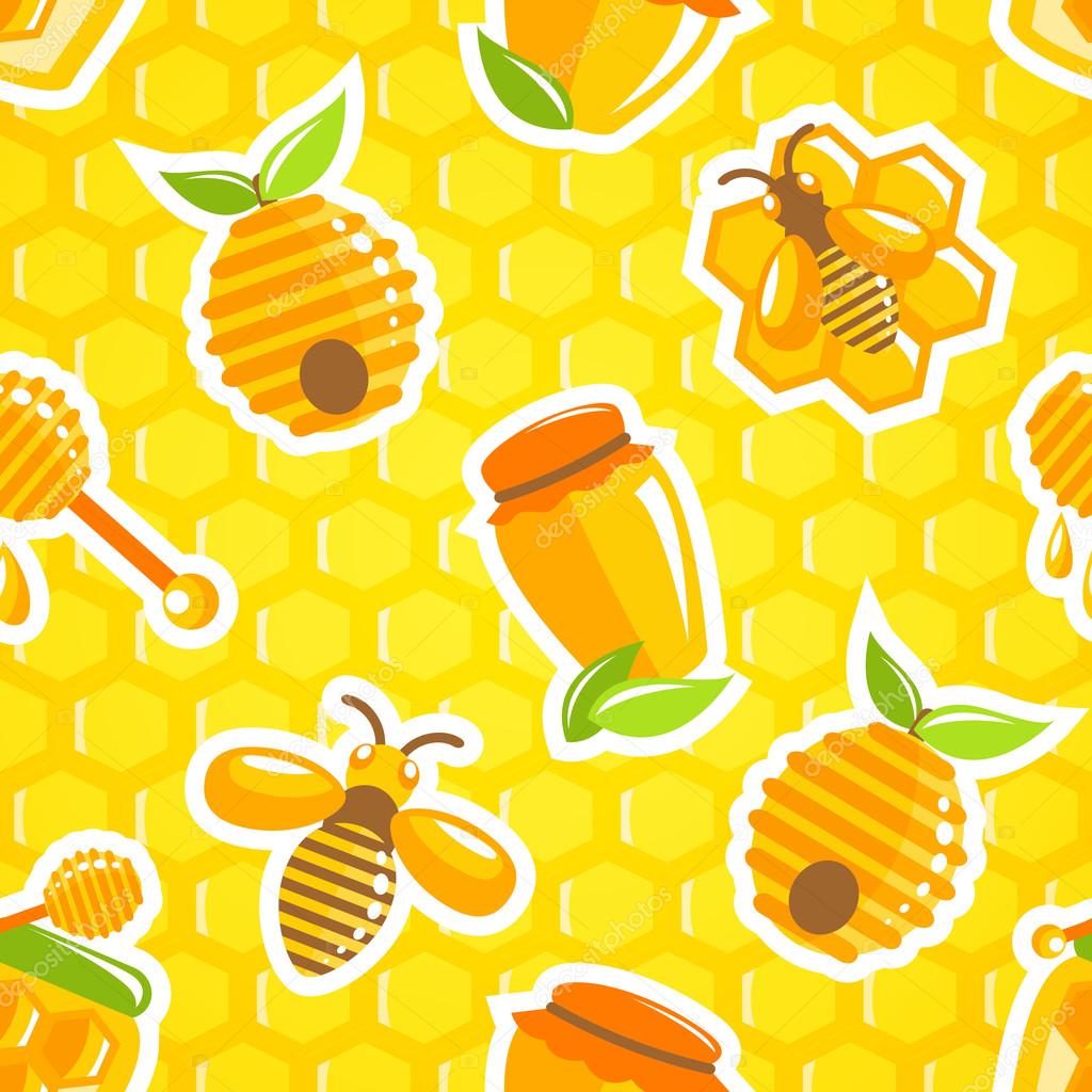 Honey seamless pattern
