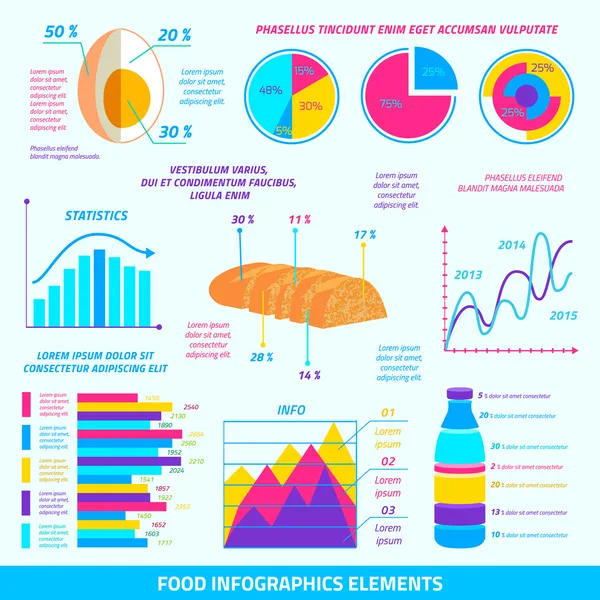 Éléments infographiques alimentaires — Image vectorielle