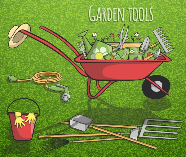 Garden tools concept poster — Stock Vector