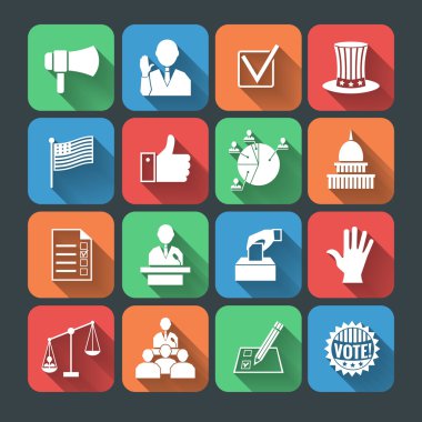 Elections icons set clipart