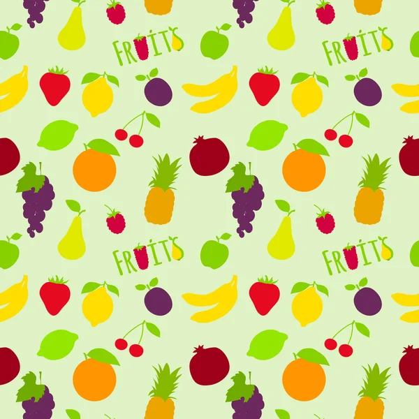 Vers fruit plat naadloze patroon — Stockvector
