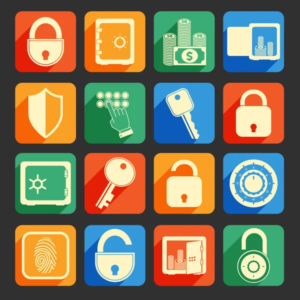 Lock safe icons — Stock Vector