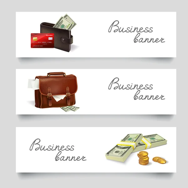 Aktentasche Geld Business Banner — Stockvektor