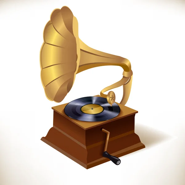 Plantilla de impresión Gramophone — Vector de stock