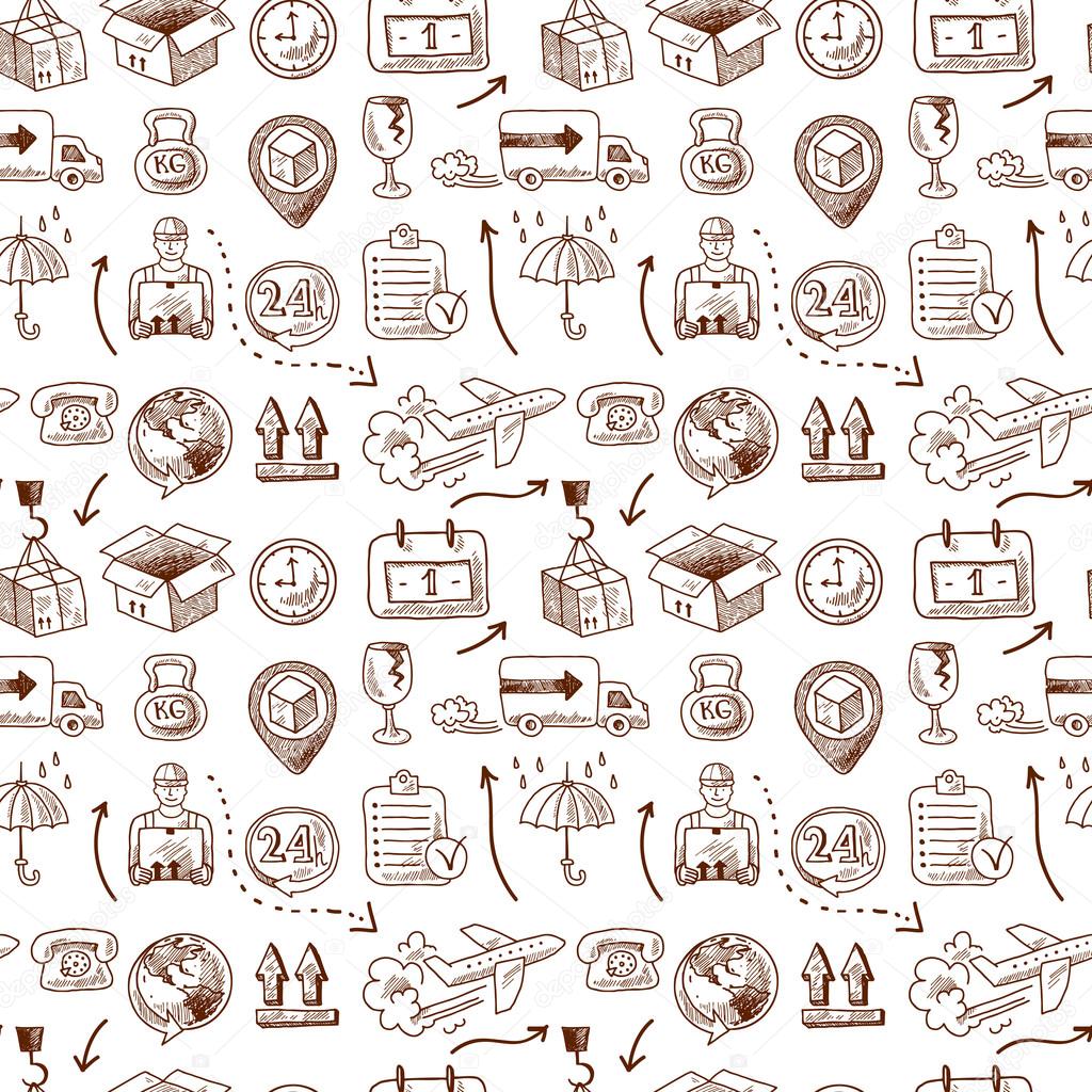 Logistic icons seamless pattern