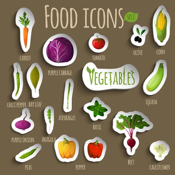 Food vegetables set — Stock Vector