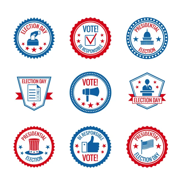 Elections labels set — Stock Vector