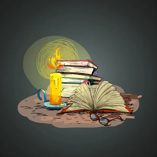 Libro de velas garabato — Vector de stock