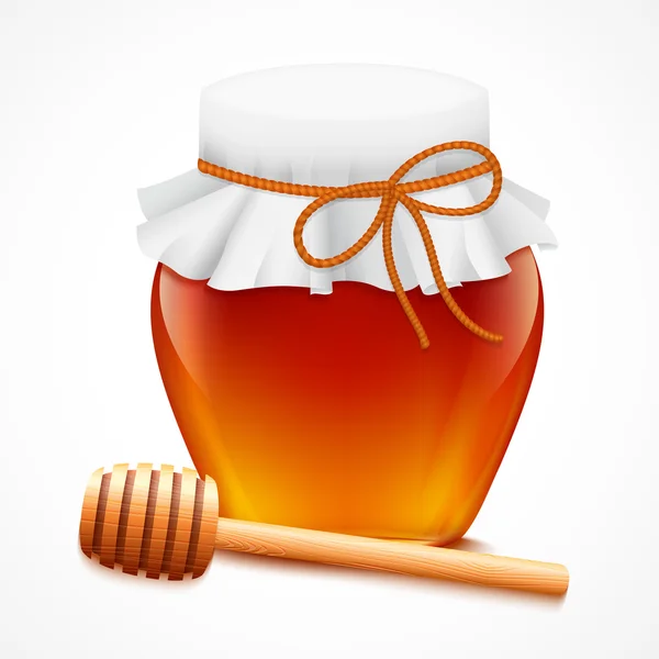 Honigglas mit Dipper-Emblem — Stockvektor