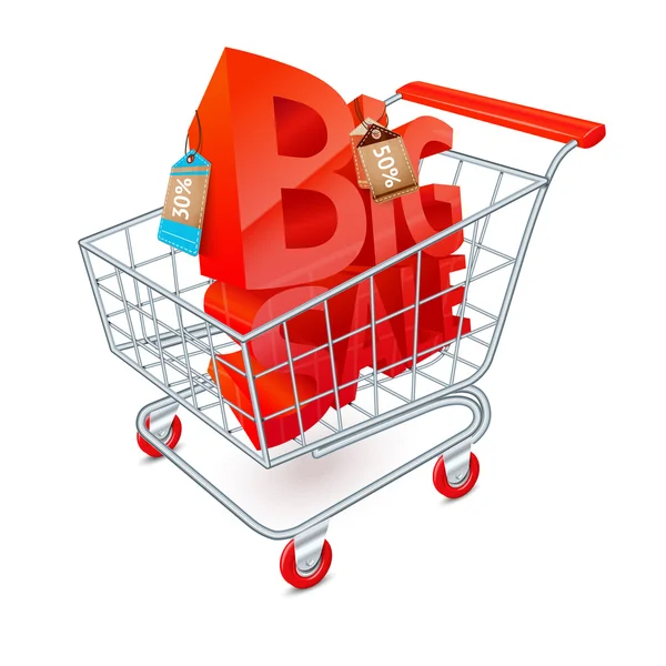Shopping cart sale emblem — Stock Vector