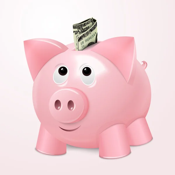 Piggy bank a dollár koncepció — Stock Vector