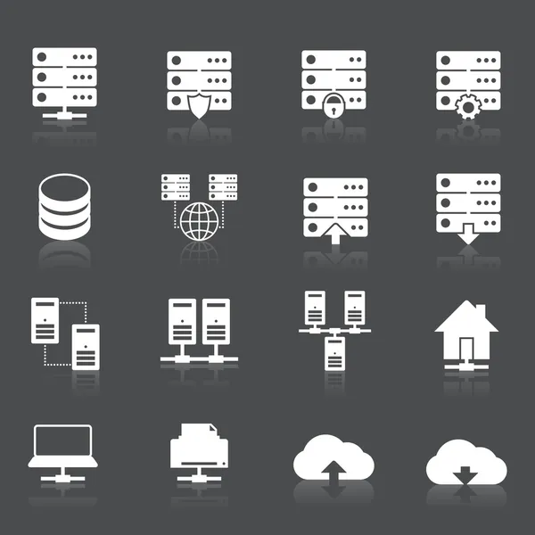 Hosting Network Icons — Stock Vector