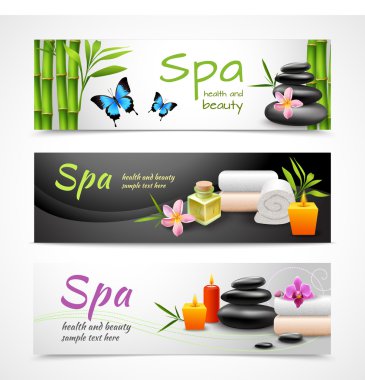 Realistic spa banners