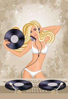 gece kulübünde seksi dj kız posteri