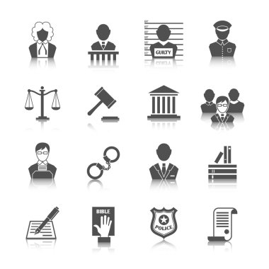 Hukuk ve adalet Icons set