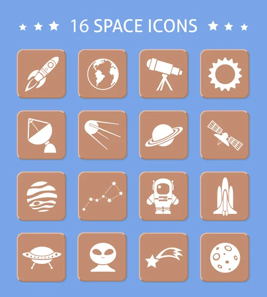 太空和天文学的按钮 — 图库矢量图片