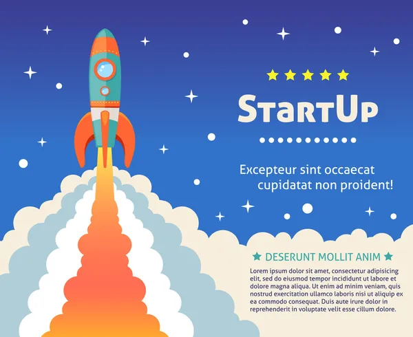 Rocket start background — Stock Vector