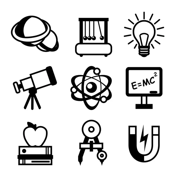 Physics Science Icons — Stock Vector