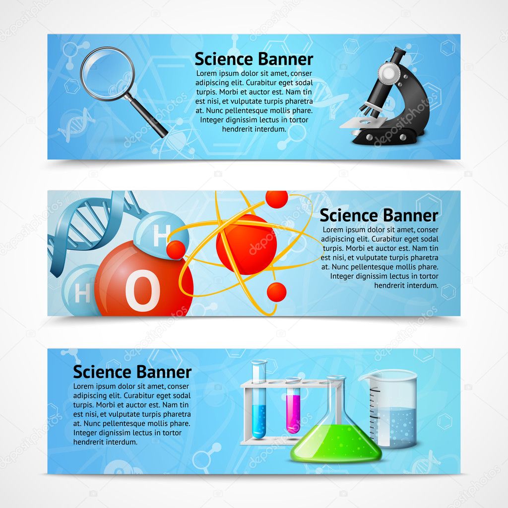 Science realistic banners