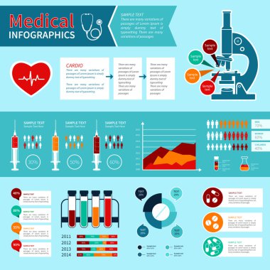 düz tıbbi infographics
