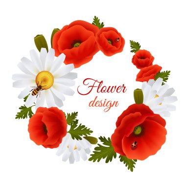 haşhaş papatya kartpostal şablon