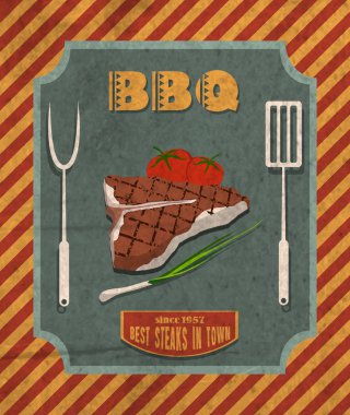 Barbekü retro poster