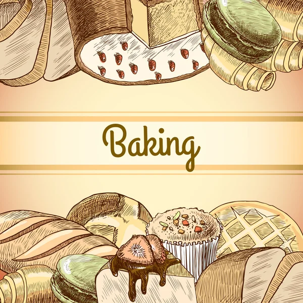Baking pastry poster — Stock Vector