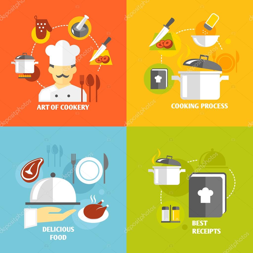Cooking icons flat Stock Vector by ©macrovector 45393075