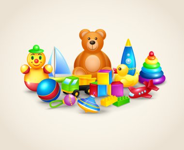Kids toys composition clipart