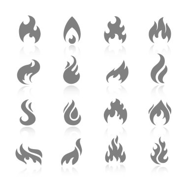 Fire icon set clipart