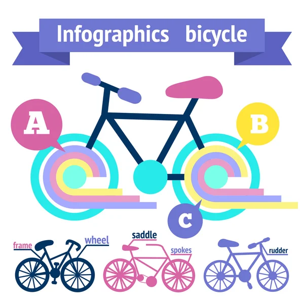 Bisiklet Infographic elemanları — Stok Vektör