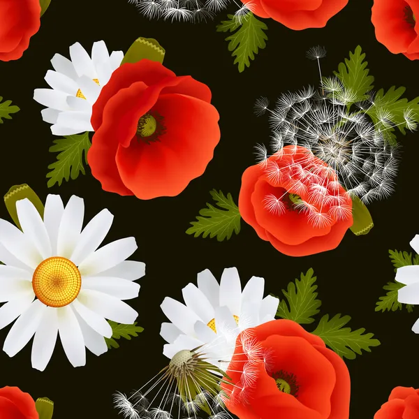 Bloemen naadloos patroon — Stockvector