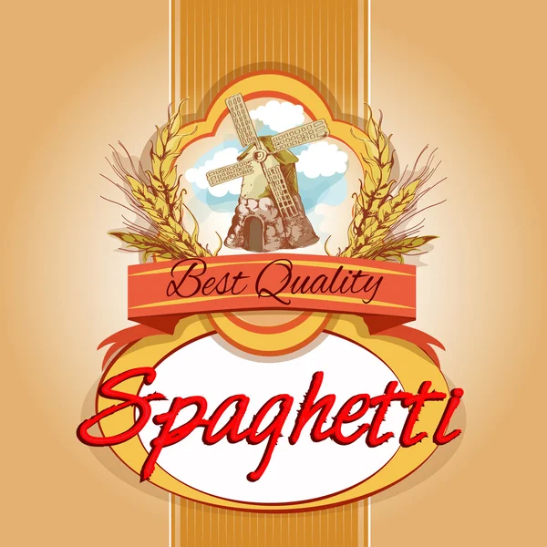 Étiquette du paquet spaghetti — Image vectorielle