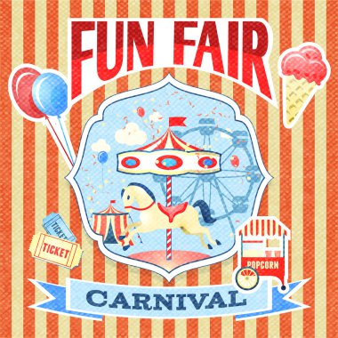 Vintage carnival poster şablonu