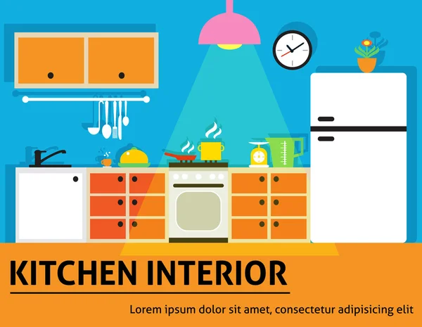 Cartel interior cocina — Vector de stock