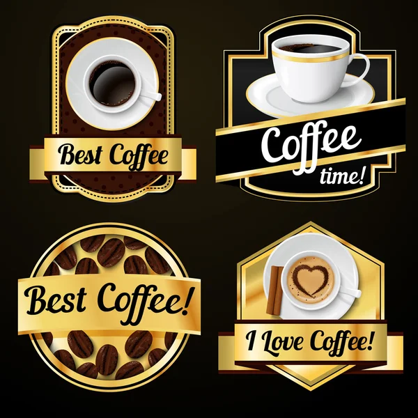 Set etichette caffè — Vettoriale Stock