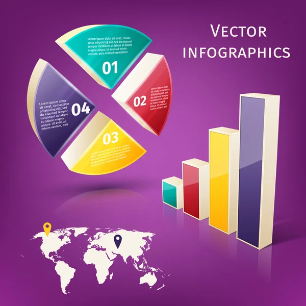 Infographics 3d set — Stock Vector