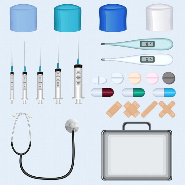 Ensemble d'accessoires médicaux docteur — Image vectorielle