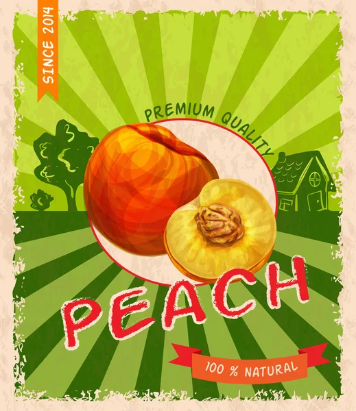 Peach retro poster