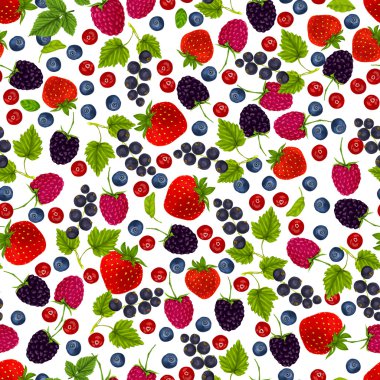 Fresh berries seamless pattern clipart