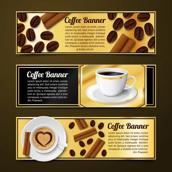 Káva bannery horizontální — Stockový vektor