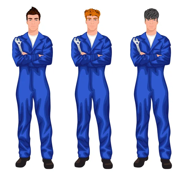 Auto mechanic werknemer set — Stockvector