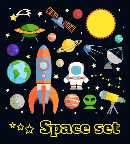 Space elements set — Stock Vector