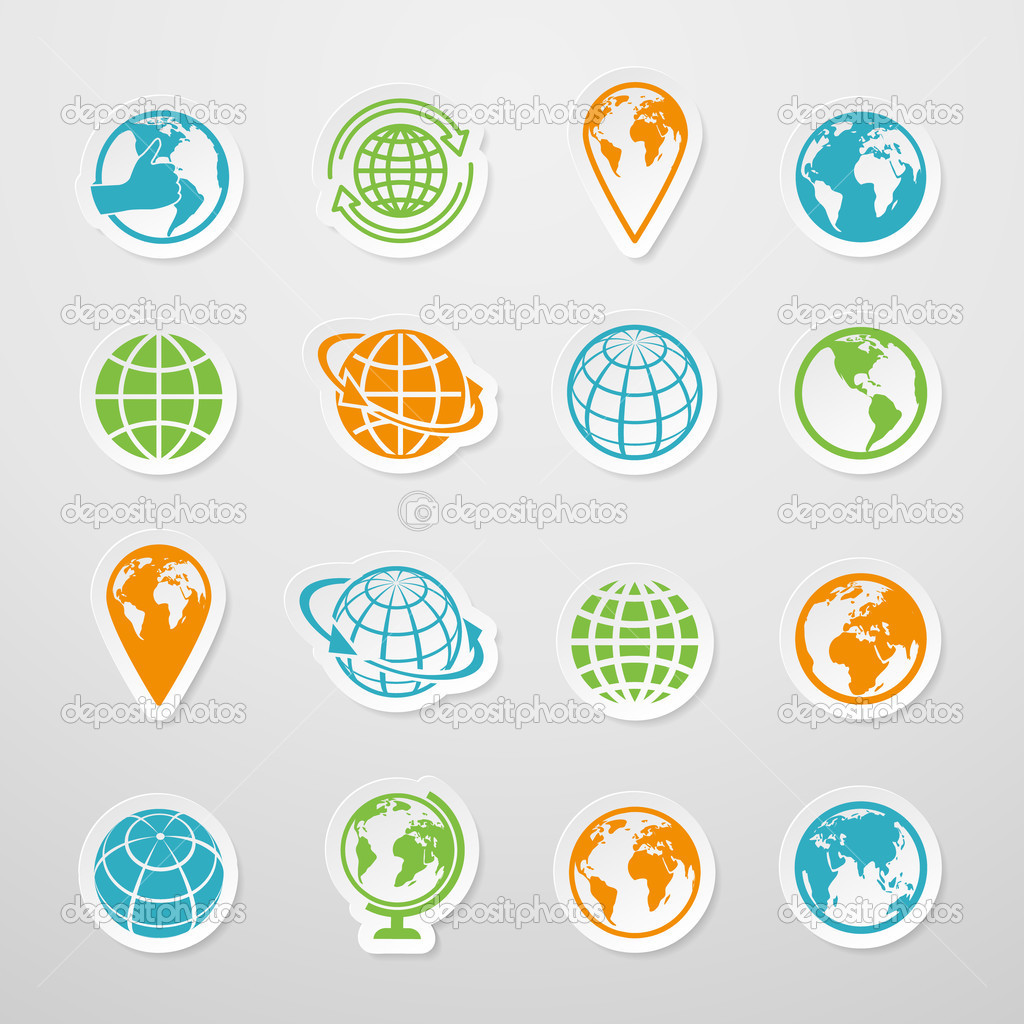 Sticker Globe Icons