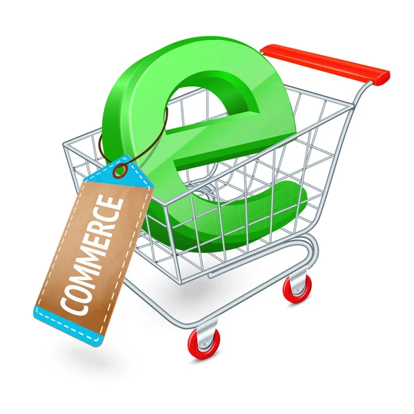 E-commerce nákupní košík koncept — Stockový vektor