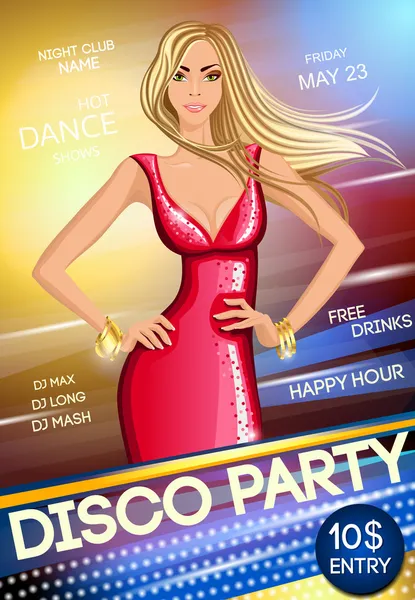 Party-Plakat des Nachtclubs — Stockvektor
