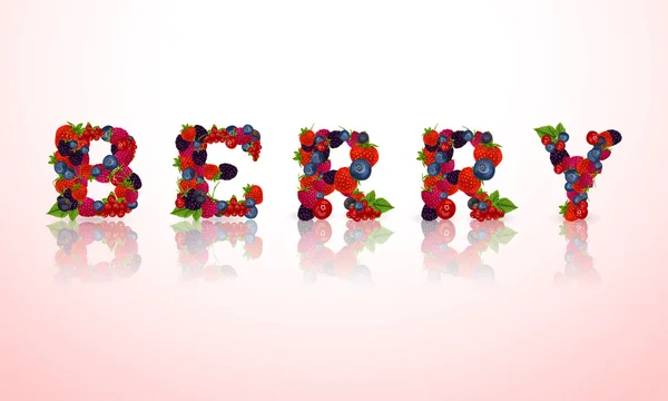 Mot emblème Berry — Image vectorielle